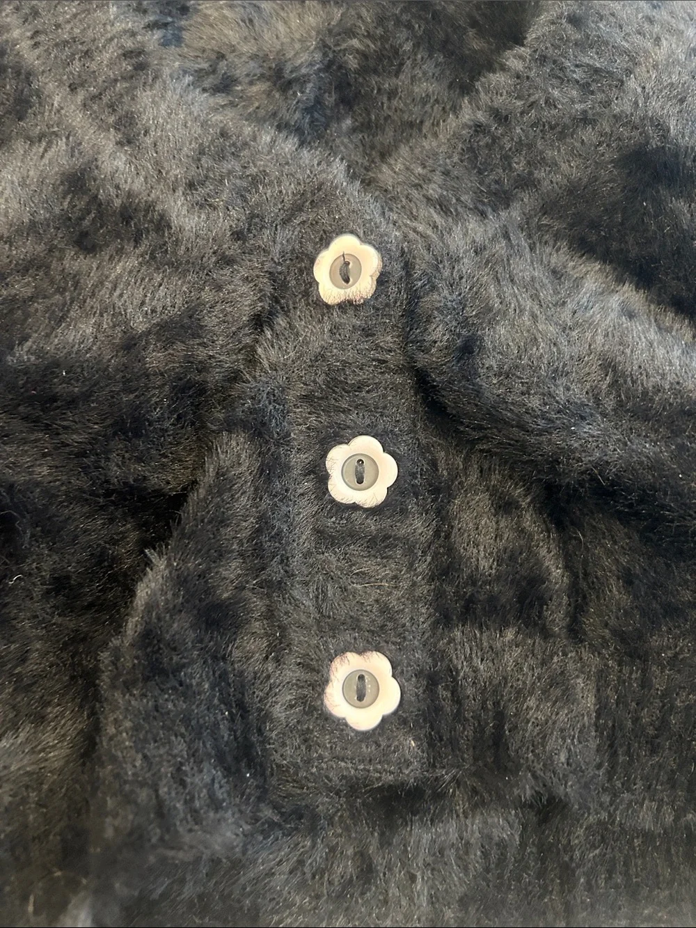 SS21 for Love & Lemons Black Fuzzy Puff-Sleeve Cropped Cardigan - Picture 4 of 5